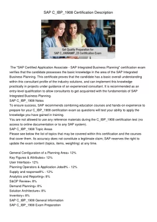 sap c ibp 1908 certification description