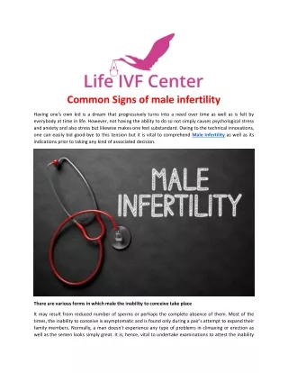 common signs of male infertility