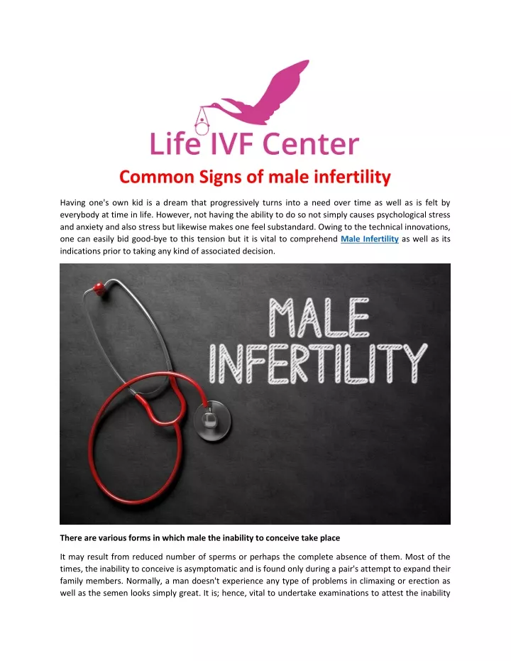 common signs of male infertility