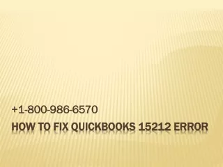 QuickBooks Payroll Update Error 15212