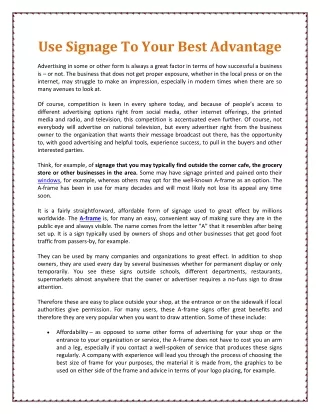 use signage to your best advantage