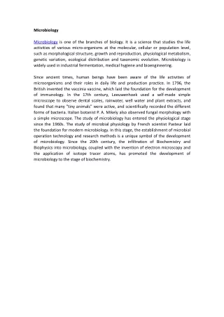 microbiology