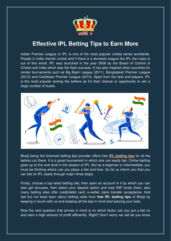 effective ipl betting tips to earn more