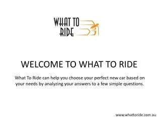 What To Ride | Planning to buy a car?