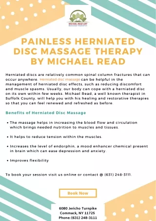 Painless Herniated Disc Massage Therapy by Michael Read