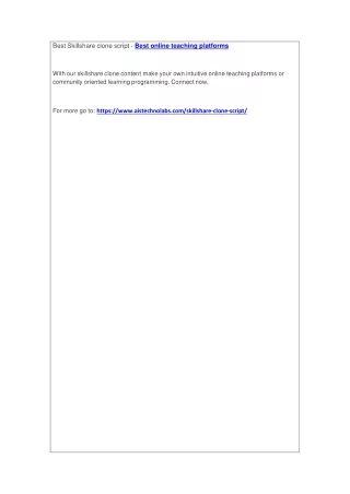 best skillshare clone script best online teaching