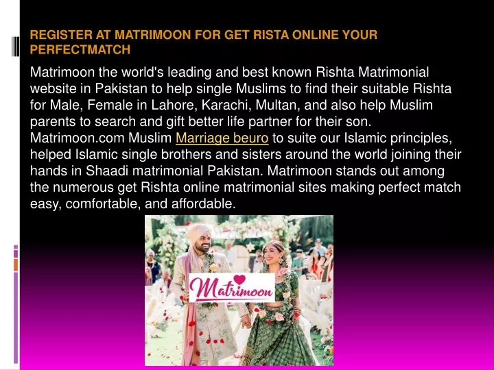 register at matrimoon for get rista online your perfectmatch