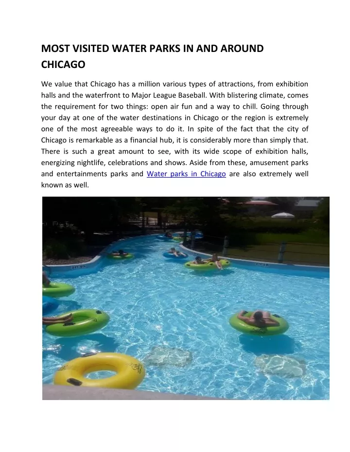most visited water parks in and around chicago