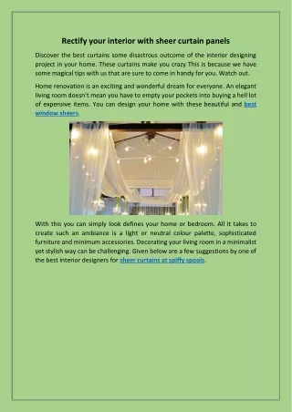 rectify your interior with sheer curtain panels