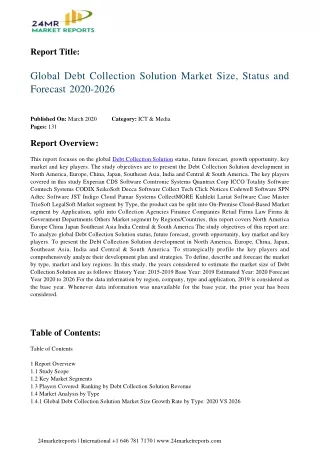 Debt Collection Solution Market Size, Status and Forecast 2020-2026