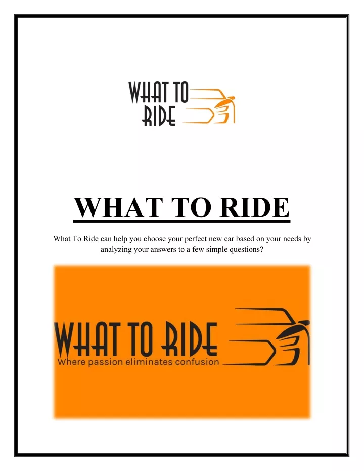 what to ride