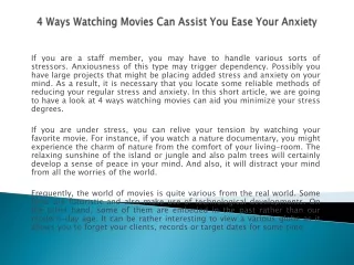 4 Ways Watching Movies Can Assist You