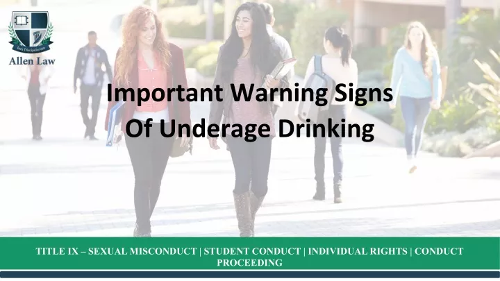 important warning signs of underage drinking