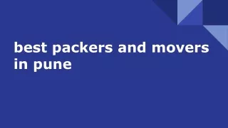 Best packers and movers in Pune