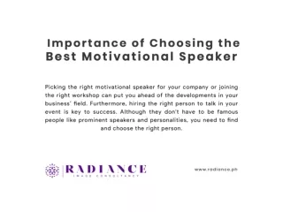 Importance of Choosing the Best Motivational Speaker
