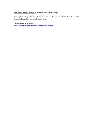 looking for led light brochure design services