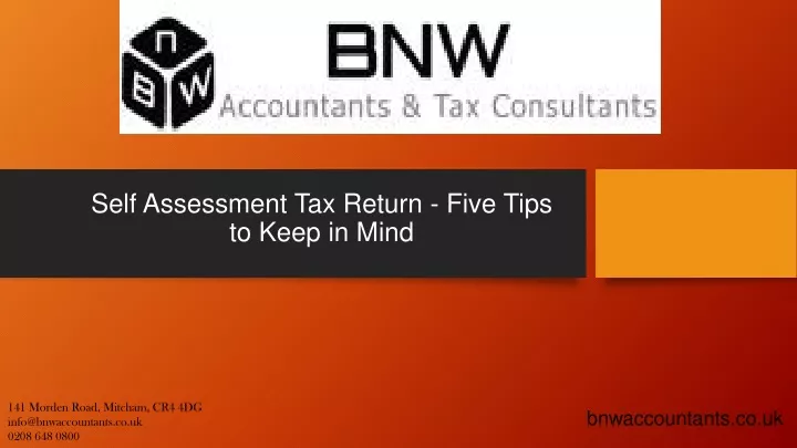 self assessment tax return five tips to keep in mind