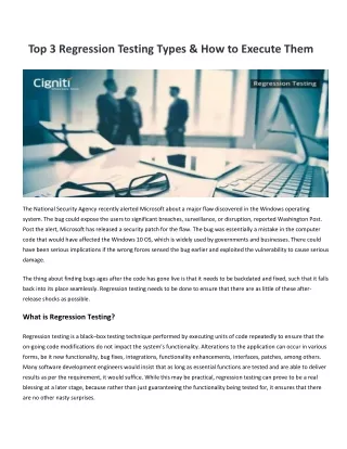 top 3 regression testing types how to execute them