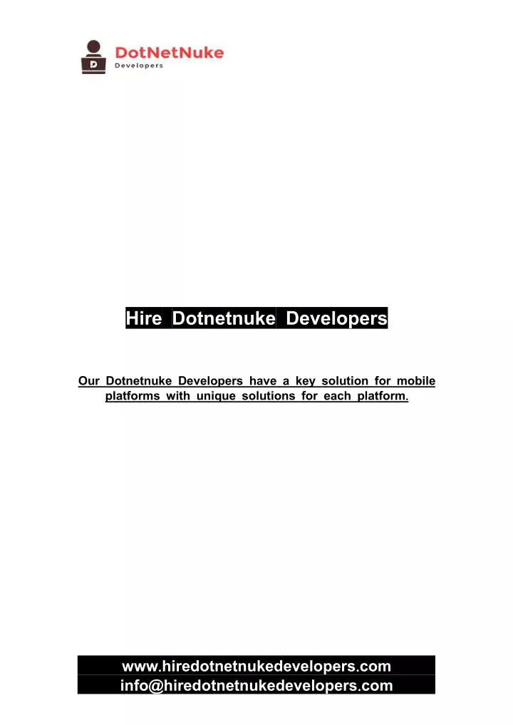 hire dotnetnuke developers