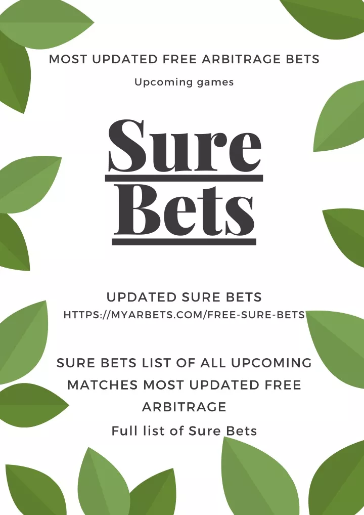 most updated free arbitrage bets