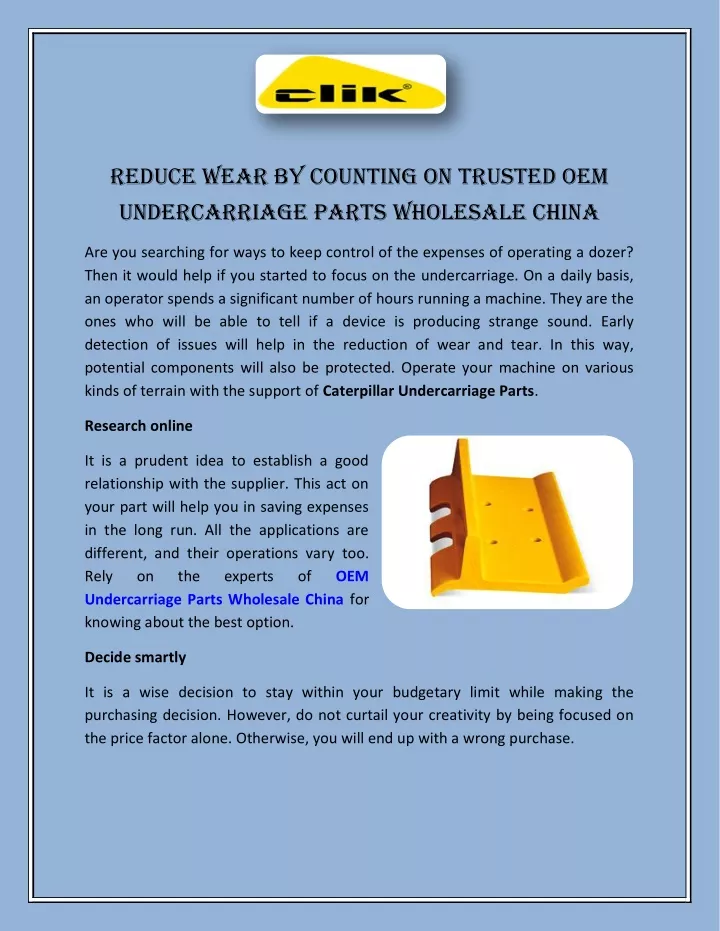 reduce wear by counting on trusted
