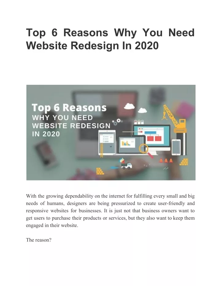 top 6 reasons why you need website redesign
