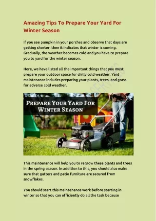 amazing tips to prepare your yard for winter