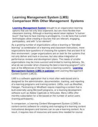 learning management system lms comparison with