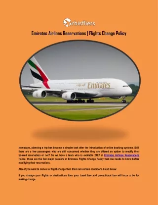 Emirates Airlines Reservations Brings Comfort In Your Travel