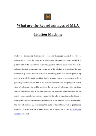what are the key advantages of mla