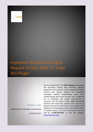 important wordpress plugins require to seo part