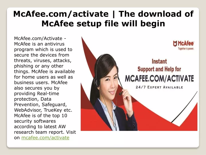 mcafee com activate the download of mcafee setup