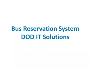 Bus Reservation System | Ready made Clone Script | DOD IT Solutions