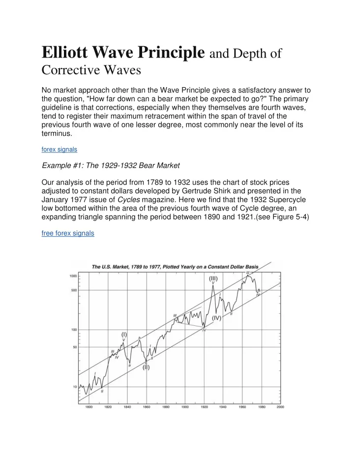 elliott wave principle and depth of corrective
