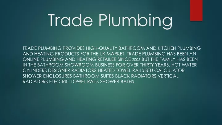 trade plumbing