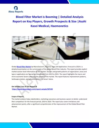 blood filter market is booming detailed analysis