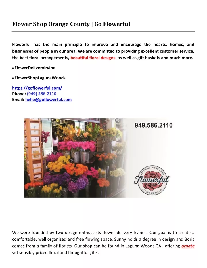 flower shop orange county go flowerful