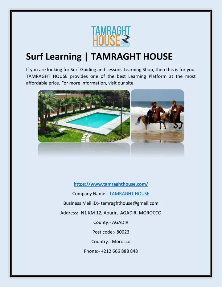 surf learning tamraght house