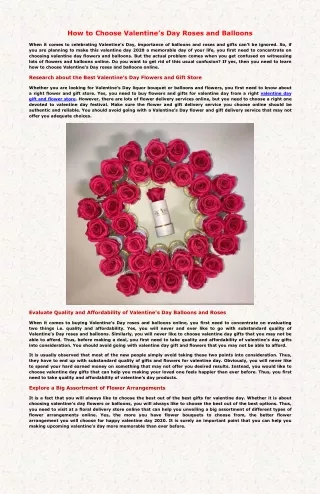 how to choose valentine s day roses and balloons