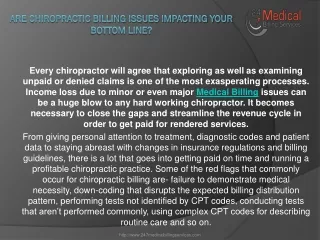 are chiropractic billing issues impacting your bottom line