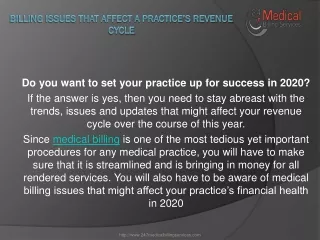 billing issues that affect a practice s revenue cycle