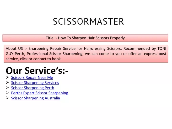 title how to sharpen hair scissors properly