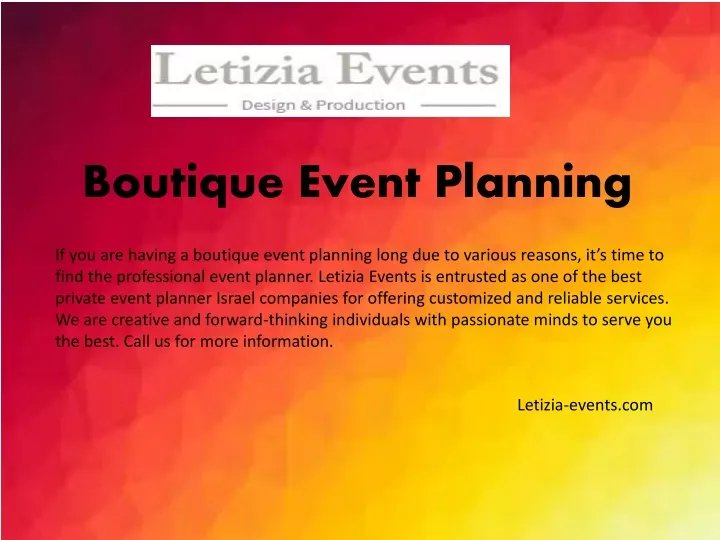 boutique event planning