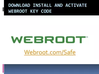 download install and activate webroot key code