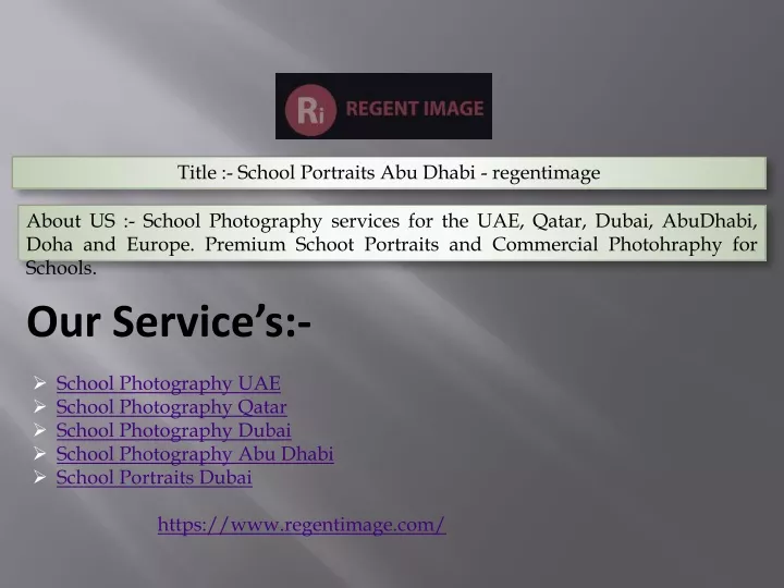 title school portraits abu dhabi regentimage