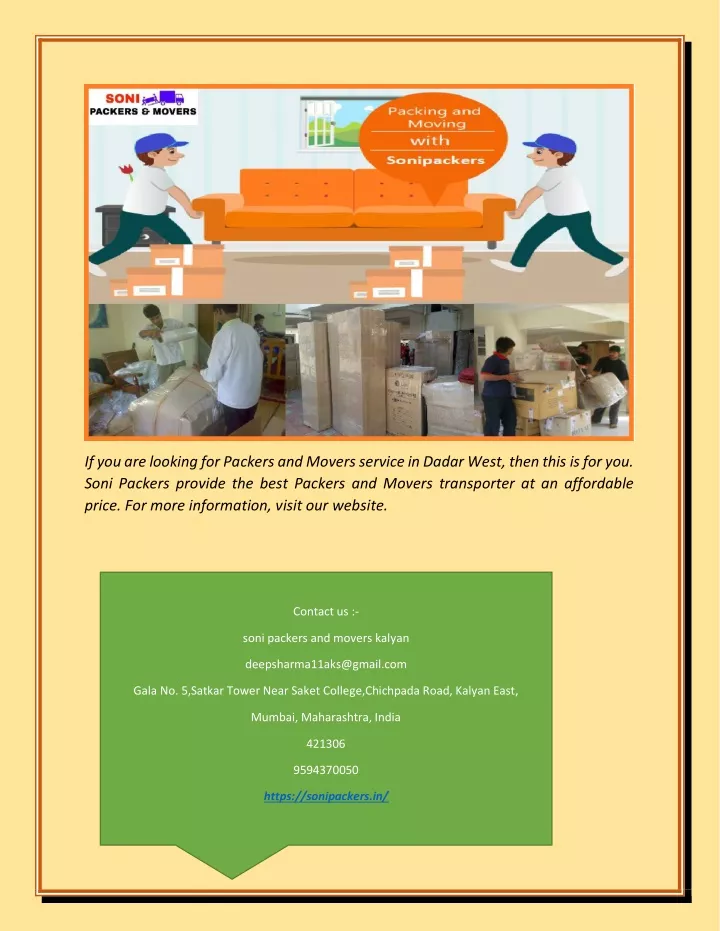 if you are looking for packers and movers service