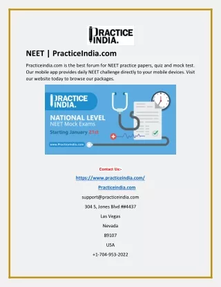NEET | PracticeIndia.com