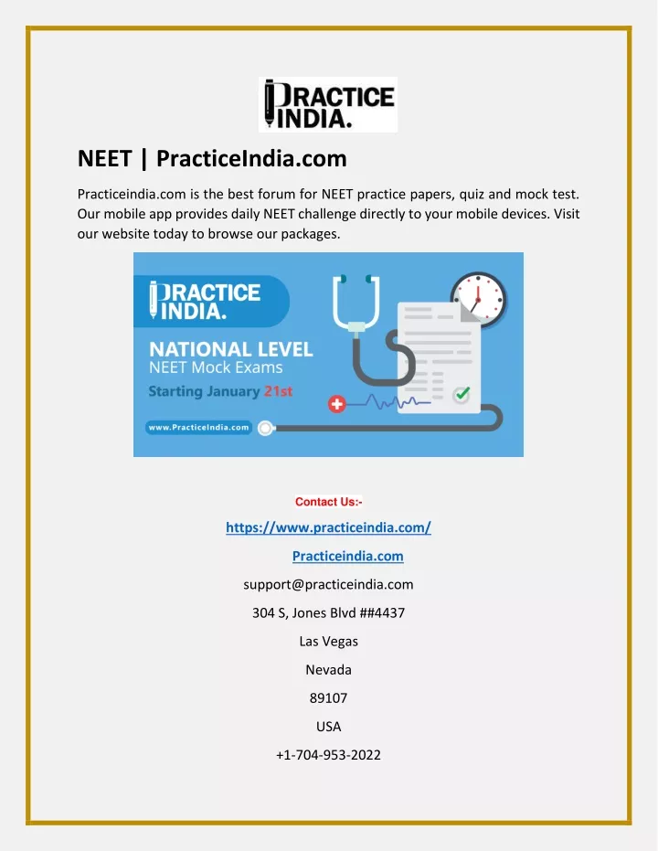 neet practiceindia com