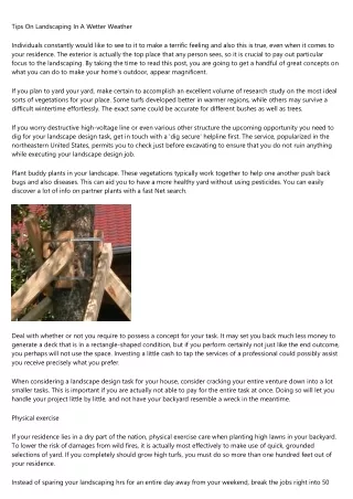 tips on landscaping in a wetter weather