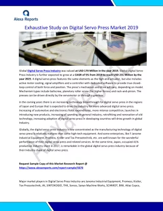 Exhaustive Study on Digital Servo Press Market 2019